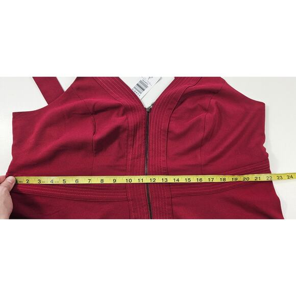 NWT torrid 3X 22 - 24 Peplum Crepe Zip-Front Top chic red layering summer NEW - Picture 8 of 10